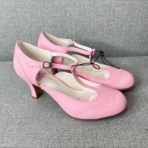 Pin Up Couture Heels Size 9 Pink Flapper Retro